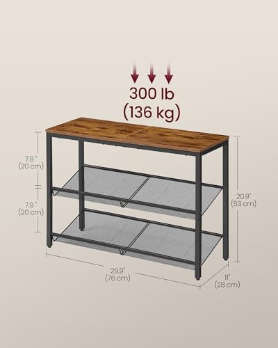 VASAGLE 3-Tier Shoe Rack, Adjustable, Freestanding