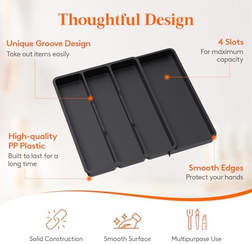 Lifewit Utensil Organizer for Kitchen Drawer, Expandable Cooking Tray
