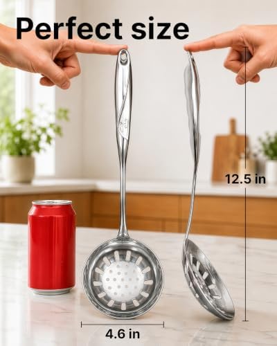Zulay Kitchen Stainless Steel Draining Spoon