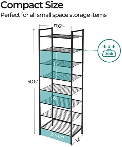 SONGMICS 8-Tier Metal Shoe Rack, Vertical Shelf, Holds up to 18 Pairs