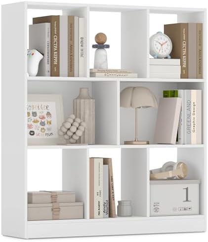 VASAGLE Bookshelf, 8 Cubes Storage Organizer, 35.4 x 9.5 x 39.4 Inches