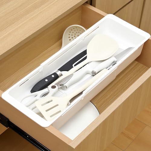 1 Pack Deep Drawer Organizer Adjustable Storage Bin(17.4-27.6")