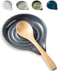 LAUCHUH Spoon Rest, Ceramic Spoon Holder for Stove Top Large Spatula Rest