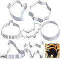 Halloween Cookie Cutters Set 7Pcs Large - Bat Pumpkin Magic Hat Cat Cookie Cutter, Sturdy Easy to Clean & Demold Pancake Dough Molds for Halloween Baking
