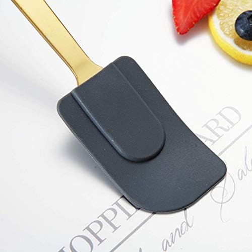 Gold Silicone Spatulas, Berglander Flexible Scrapers Baking Mixing Tool With Titanium Gold Plating, Baking Tools, Heat Resistant, Dishwasher Safe, Easy to Clean
