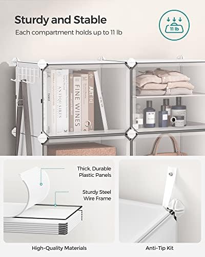 SONGMICS Shoe Rack, 6-Tier with Doors, 24-Pair Storage Cabinet