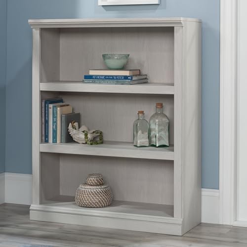 Sauder 3 Tier Book Shelf Wooden Bookcase Multipurpose Bookshelf for Home Office, Living Room, in Glacier Oak