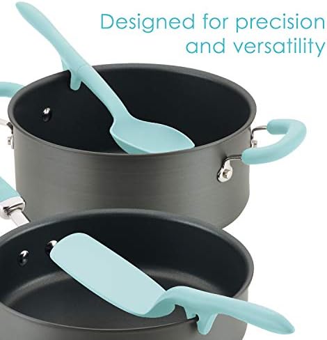 Rachael Ray Tools and Gadgets Spoon, Slotted and Solid Turners Set/ Cooking Utensils - 3 Piece, Light Blue