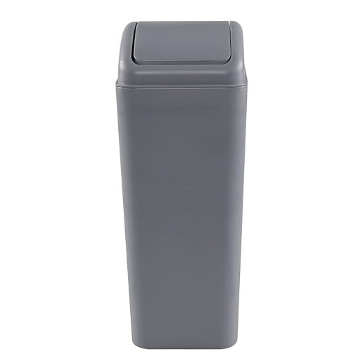 Plastic Waste Bin with Swing Lid, 14 Liter Garbage Can, 1 Pack by Unknown