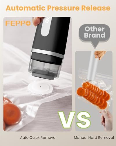 FEPPO Vacuum Sealer for Food with Visible Water Tank, 30 Reusable Bags