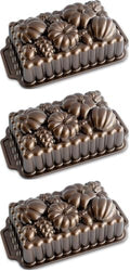 Nordic Ware Harvest Bounty Loaf Pan, 6 cup capacity (Pack of 3)