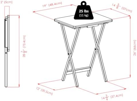 Winsome Alex Set of 4 Foldable Snack Tables with Storage Rack
