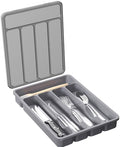 Lifewit Silverware Organizer with Lid, Covered Utensil Tray, 9.5x12.7