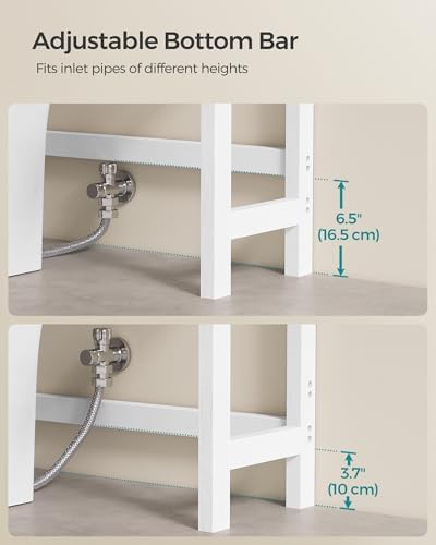 SONGMICS 4-Tier Bamboo Over The Toilet Storage, Adjustable Shelf, 72.8''H