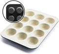 GreenLife 12 Cup Ceramic Nonstick Muffin Pan, Black