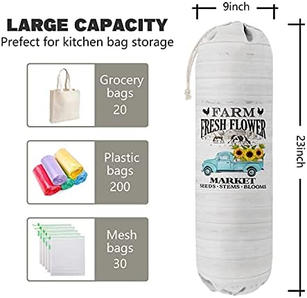 Grocery Bags Holder Organizer for Shopping Bags，Wall Mount Plastic Bags Storage Container Dispensers, Gift for Women Mother Grandmother Friend