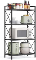 SONGMICS 4-Tier Steel Storage Rack, Shelving Unit with X Side Frames