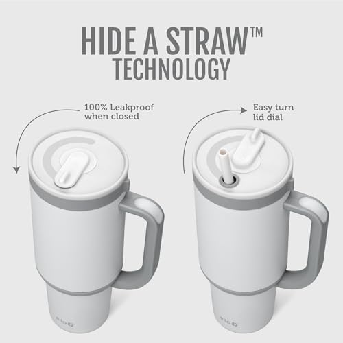 Ello Oasis 30oz Insulated Stainless Steel Tumbler with Straw, Grayscale
