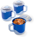 Rubbermaid Pack & Go 660mL Soup Mugs, 3-Pack, 100% Leakproof Meal Prep Containers, Dishwasher-Safe and Microwave-Safe