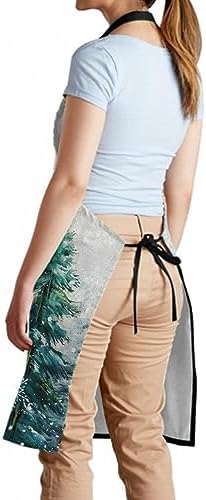 Giwawa Apron Unisex Resistant 33 x 28 inches with 2 Pockets Cooking Kitchen Aprons Suitable for BBQ Grill Drawing Haircut