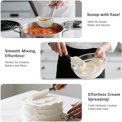 Coukre Silicone Kitchen Cooking Utensils Set, Heat Resistant, 14-Piece