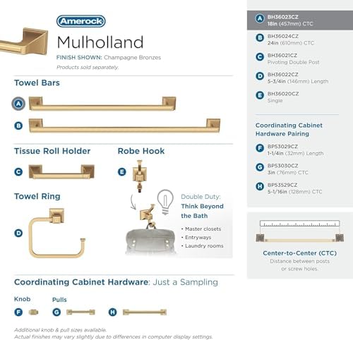 Amerock Mulholland 18" Champagne Bronze Towel Bar