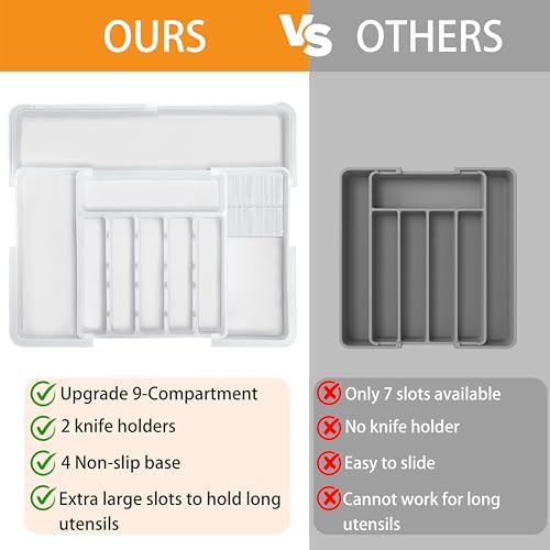 Silverware Organizer for Kitchen Drawer Expandable Utensil Drawer Organizer