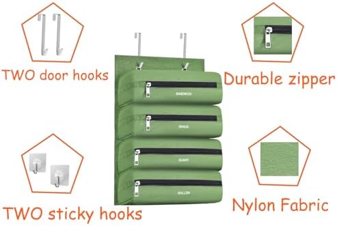 Zipper Bag Organizer Suitable for kitchen RV Campers with Zipper Gallon, Quart, Sandwich and Snack Food Storage Bags, Kitchen Plastic Bag Storage Organizer (Green)