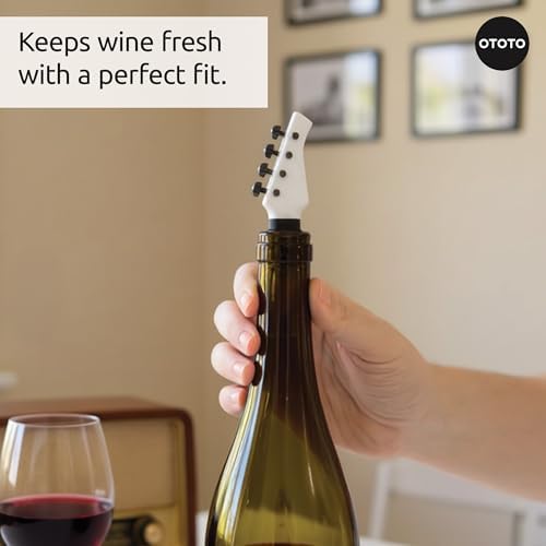 OTOTO Guitar Wine Stoppers Set - Wine Cork, Wine Cap - Unique Kitchen Gadgets, Cooking Gifts for Women, Kitchen Essentials, Kitchen Utensils, Funny Gift, Kitchen Accessories - (Cork n' Roll)