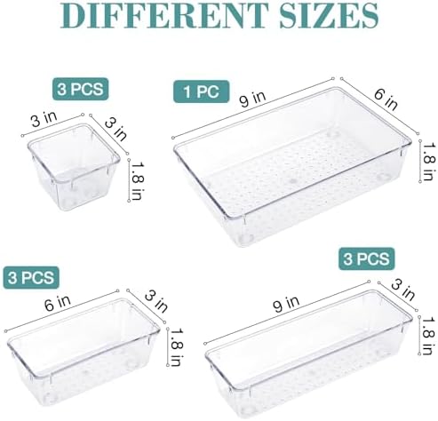 10 PCS Drawer Organizer Set, 5 Size Bathroom and kitchen organizer Trays