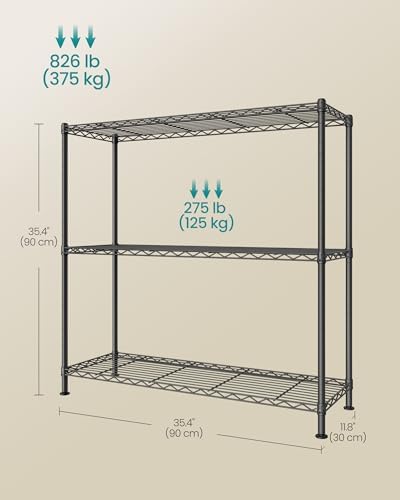 SONGMICS 3-Tier Bathroom Shelf, Storage Rack for Small Space