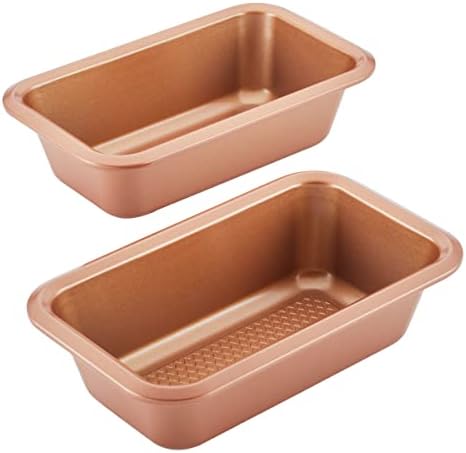 Ayesha Curry Bakeware Nonstick Meatloaf/Loaf Pan Set, Two 9 Inch x 5 Inch, Copper