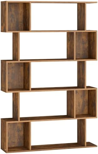 VASAGLE 5-Tier Bookcase, Open Storage, 35.4 x 9.4 x 62.6 Inches