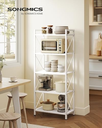 SONGMICS 5-Tier Steel Storage Rack, Shelving Unit with X Side Frames