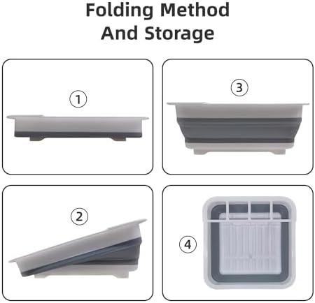 THANSTAR Collapsible Dish Drying Rack for RV Campers Portable Dinnerware Drainer Organizer for Kitchen Travel Trailer