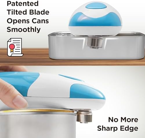 Kitchen Mama Auto Electric Can Opener, Battery Operated, Sky Blue
