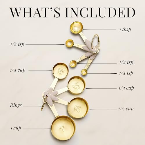Styled Settings Gold Measuring Cups and Spoons Set, 8-Piece