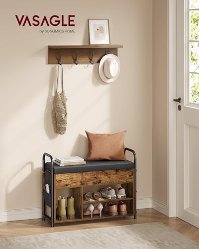 VASAGLE Shoe Bench, Shoe Rack, Inner Storage Under the Lid