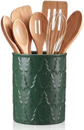 Yungyan Christmas Tree Utensil Holder for Kitchen Holiday, Green, Ceramic