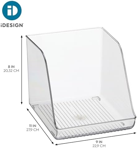 iDesign Plastic Water Bottle Organizer for Fridge, Clear, 4-Pack