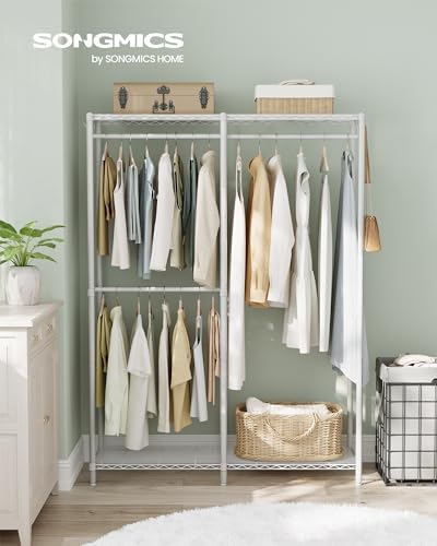 SONGMICS Closet Organizers and Storage, Clothes Rack with Shelves