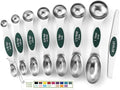 Spring Chef Stainless Steel Magnetic Measuring Spoons Set of 8, Pine Green