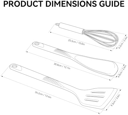Silicone Cooking Utensils Set - 600°F Heat Resistant, Nonstick Kitchen Utensil Set with Spatulas, Spoons, Whisk, Tongs, BPA Free, Dishwasher Safe, Black