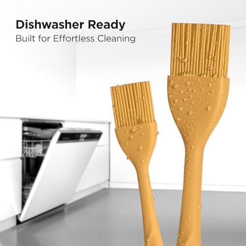 Kitchen Mama WaltzGrip Platinum Silicone Basting Pastry Brush, Yellow