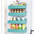 Mystozer Magnetic Spice Rack for Refrigerator Blue, 4 Pack
