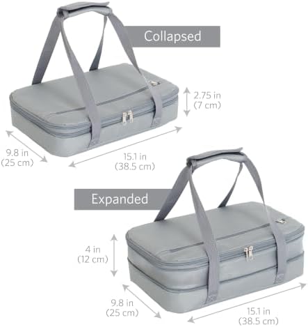 Glad Cook & Take Set - Glass Baking Dishes with Lids, Insulated Carrier, and Cold Packs - Easily Transport Hot/Cold Casseroles - Borosilicate Glass Bakeware with Zippered Tote Bag