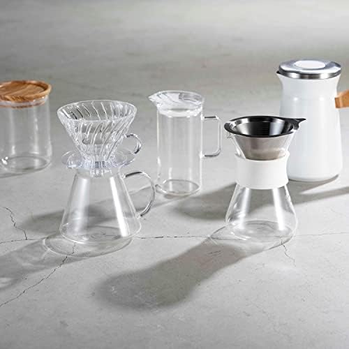 Hario "Simply Hario" V60 Glass Pour Over Coffee Set, Size 02