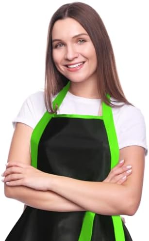 Violet Mist Cute Lovely Retro Aprons for Women Girls - Sexy Vintage Black & Green 50s Apron for Halloween, Christmas, Cooking, Kitchen - Ruffle Apron for Housewife, Waitress, Mother's Gift
