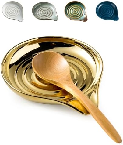 LAUCHUH Ceramic Spoon Rest for Stove Top, Spoon Holder for Countertop