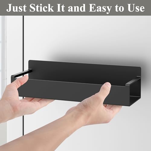 HuggieGems Magnetic Water Bottle Holder for Fridge Black, 4 Pack